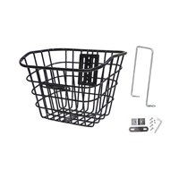 Magideal - Cesta Delantera Para Bicicleta Eléctrica Con Soporte, Accesorios Versátiles, Fácil De Instalar Para Salir, Cesta De Carga De Metal Con Parte Superior Negro