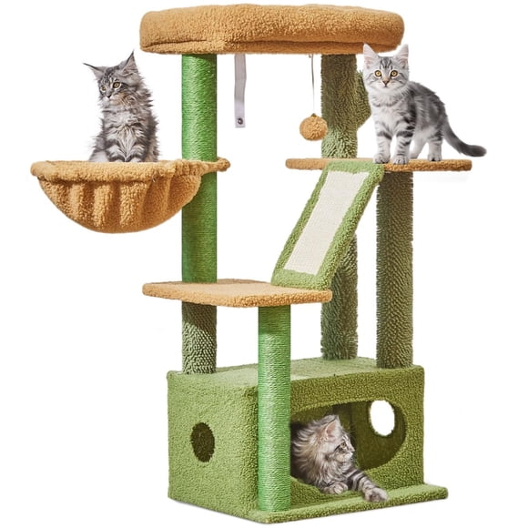 Árbol para gatos Taoqimiao de 98 cm para interior con condominio para gatitos