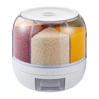 Aventura Store - Dispensador De Granos Giratorio 6 Compartimentos Hermetico Blanco