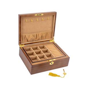 Ioensy - Joyero De Madera Con Cerradura Y Llave, Joyero Para Collares, Pulseras, Anillos, Estilo A