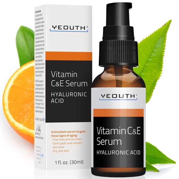 Sérum facial YEOUTH Vitamina C con ácido hialurónico 30 ml para mujeres y hombres