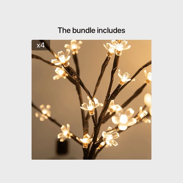 1pc Simulation Cherry Blossom Branch Lights LED Flash Bouquet Decorative Lights, Holiday Party Supplies