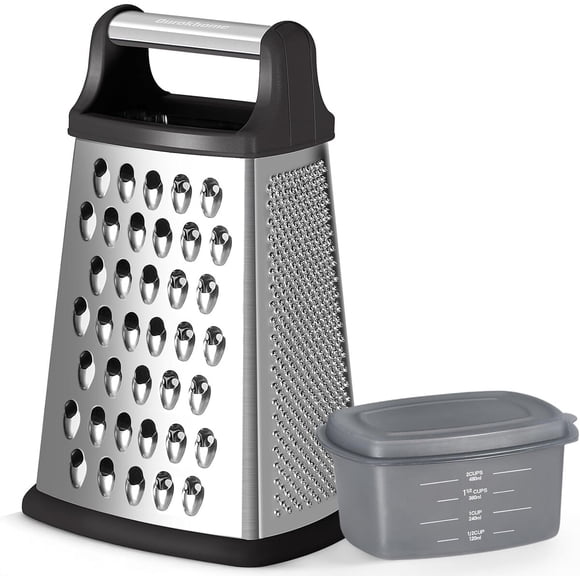 Ourokhome Cheese Grater, Handheld Box Grater with Container