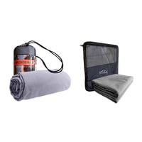 Pro Outdoor - Pack Toallon Y Toalla Microfibra Suede Gris