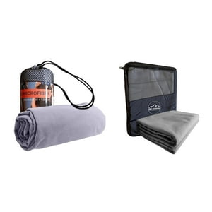 Pro Outdoor - Pack Toallon Y Toalla Microfibra Suede Gris Gris