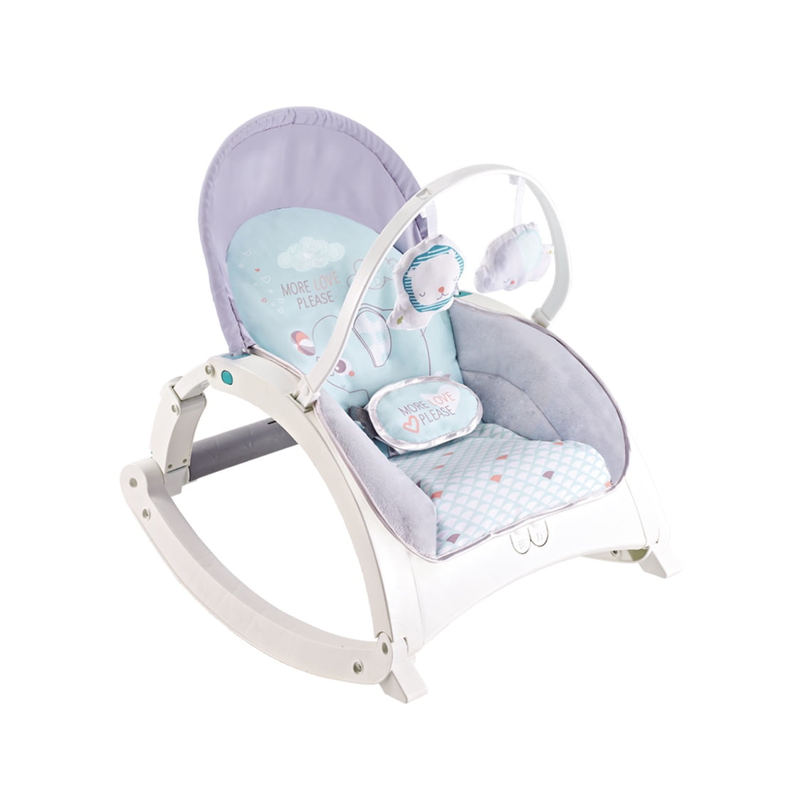 Pumucki - Silla Musical Vibradora Con Bandeja, Color Celestes