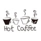 thumbnail image 1 of Calcomanía de pared con frase "Café caliente" para cocina, restaurante, cafetería, sala de estar, oficina, decoración., 1 of 6