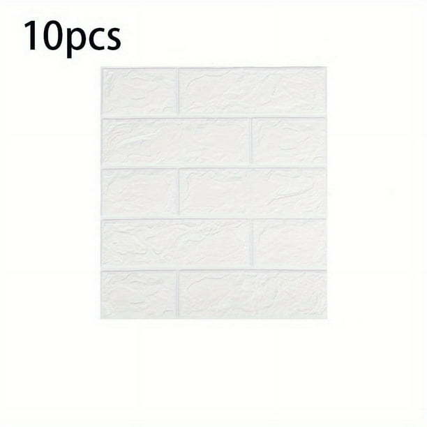 10pcs 3D Wall Stickers Diy Wallpaper Foam Soft Tiles, Bedroom Faux Brick Wallpaper Decoration, Waterproof And Mildew-resistant Self-adhesive Wallpaper For Living Room Kitchen TV Backdrop