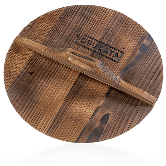 Funda para wok YOSUKATA, de hierro fundido, 34 cm, tapa de madera sin condensación