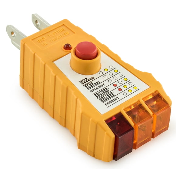 Probador de tomacorrientes Bastex con prueba GFCI para enchufe de CA 110‑120 V