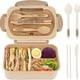 thumbnail image 1 of 1pc 1000 ML Lunch Box With Tableware For Office Workers, Square Divided Microwave Oven Bento Box, Leakproof Food Container, Hand Wash, For Teenagers And Workers At School,Canteen, Back School, Home K, 1 of 5