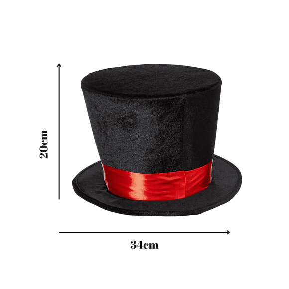 Sombrero Copa Grande Cosplay Con Cinto Rojo Adulto
