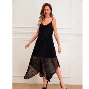 Likeshop - Vestido Largo Verano Calidad Premium Encaje Tipo Macrame 059