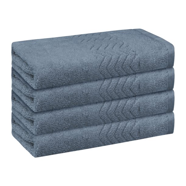 REGALWOVEN Juego de Toallas de Algodón, Toallas Faciales Altamente Absorbentes, Paños Multiusos para Baño 13" x 13" Azul Oscuro 4