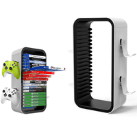 Genérico - 15.8 In Game Storage Tower Compatible With Ps5/ Xbox Series S & X/ Switch, Universal Video Game Disc Organizer 18 In 1 With 4 Controller Brackets, Game Disk Box Bracket-Blanco/Negro
