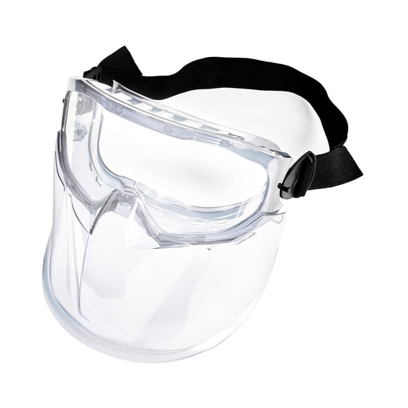Gafas de Seguridad Eagle Eyes Antivaho y Antirrayaduras con Protector Facial - Protección 99.9% Rayos UV - Ajuste Universal y Ligero (Transparente)