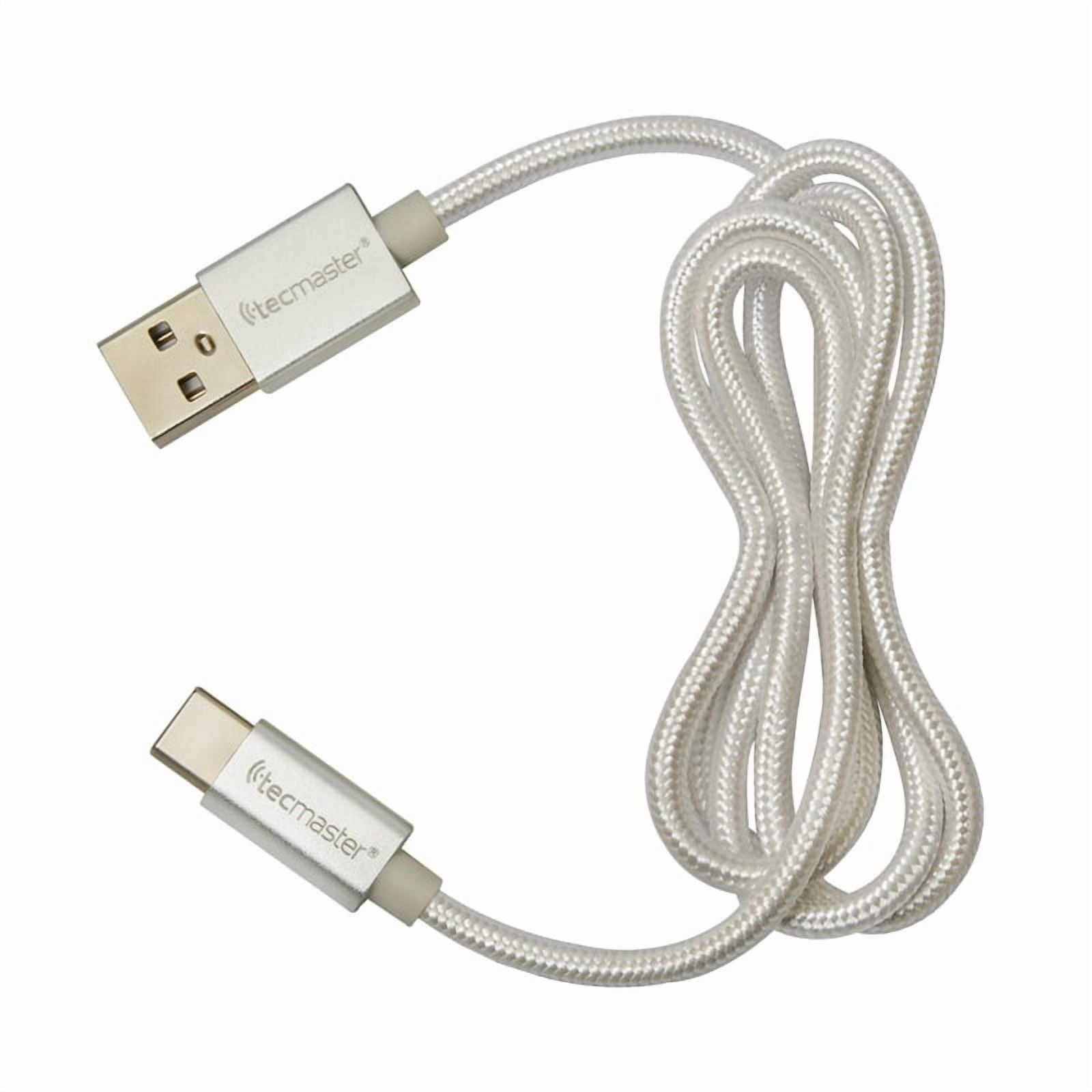 Tecmaster - Cable Tipo Usb A Tipo C 1 Metros Textil Reforzado 3a Silver