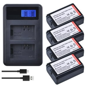 Genérico - 4 Batería Np-Fw50 + Cargador Doble Bc-Vw1 Alternativo Sony