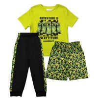 Conjunto De 3 Piezas Para Niños Minecraft: Remera, Shorts Y Jogger Talle 7