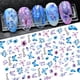 thumbnail image 1 of 8 sheets Holographic Butterfly Nail Art Stickers - Blue and Purple Butterflies, Spring Theme Flowers, 3D Self-Adhesive Nail Decoration for Women and Girls, 1 of 3