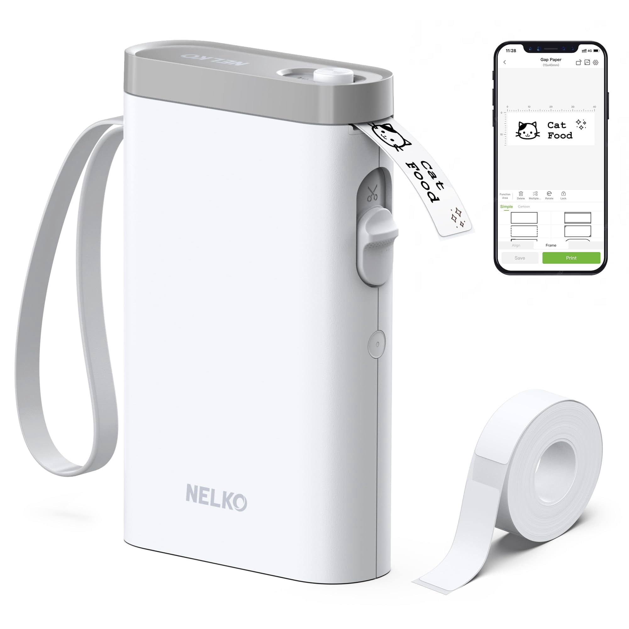 Rotuladora Nelko P21 Inalámbrica Bluetooth Con Plantillas, Color Blanco