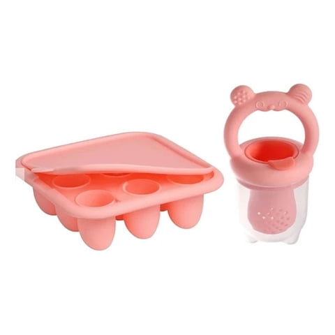 Genérico - Set 2 Chupete Fruta Mordedor Rasca Encia + Molde Helado Lau