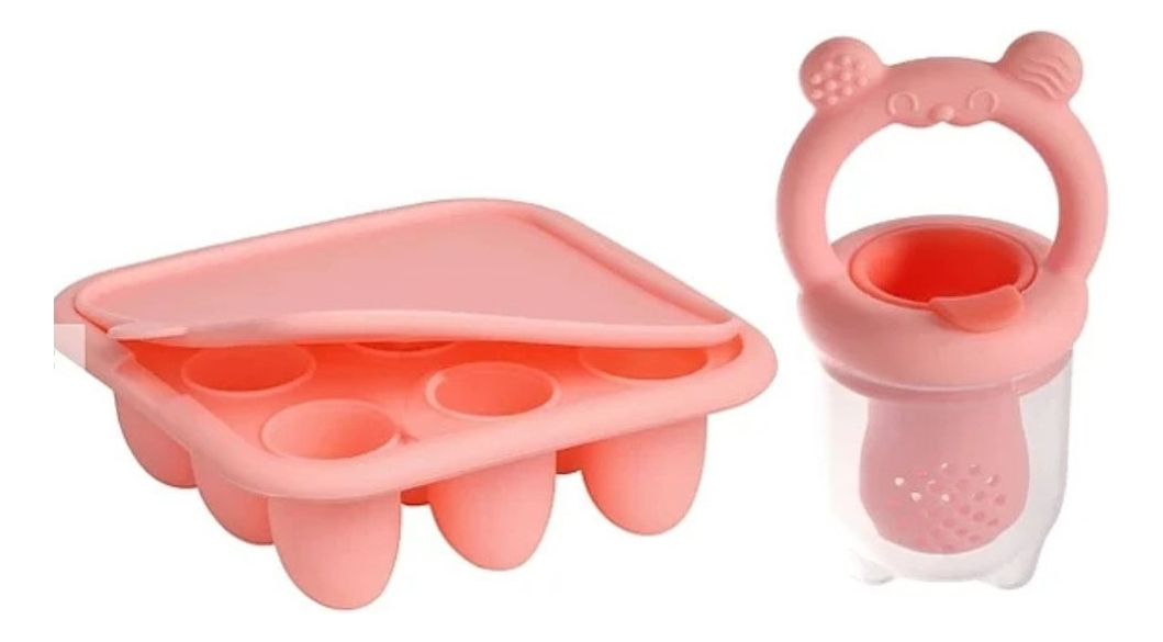 Genérico - Set 2 Chupete Fruta Mordedor Rasca Encia + Molde Helado Lau