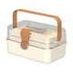thumbnail image 3 of Contenedor de caja médica, caja de herramientas plegable, botiquín de primeros auxilios multiusos, pequeño botiquín para oficina y actividades al aire marrón claro, 3 of 5
