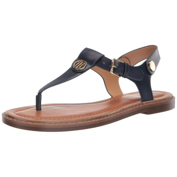 Sandalia plana Tommy Hilfiger Bennia para mujer, color azul oscuro, talla 7.5