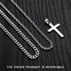 thumbnail image 2 of Collar Yooblue de cadena cruz de acero inoxidable – 51 cm, 2 of 9