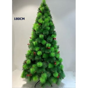 Aladdins Shop - Arbol De Navidad Artificial Con Piñas Y Guindas - Pino Verde 180Cm