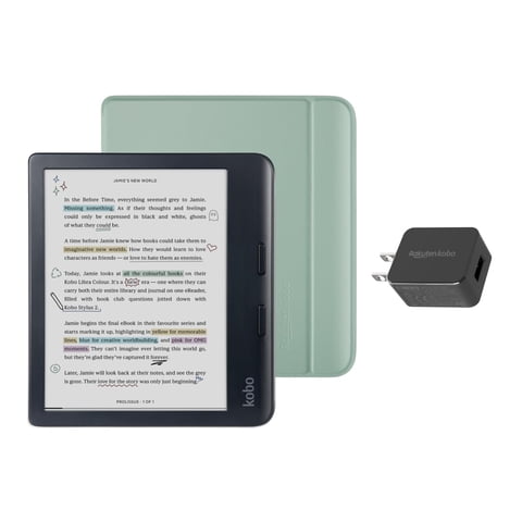 Paquete De Ereader Kobo Libra De Color Negro Con Funda De 32