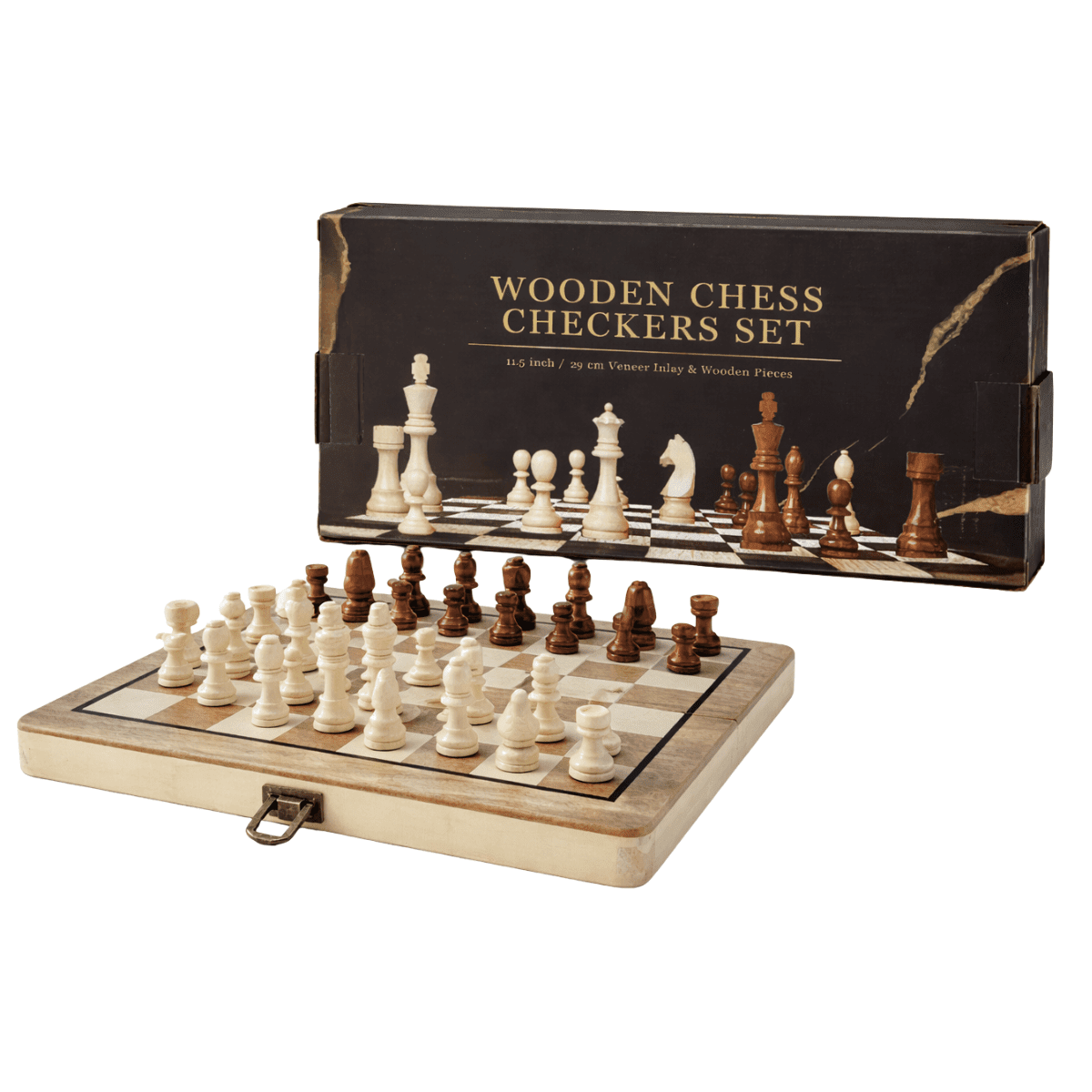 Linea Sport - Tablero De Ajedrez Magnético De Madera 29×29 Cm Portátil