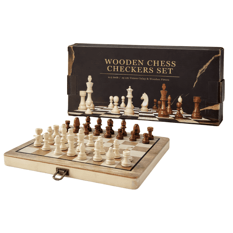 Linea Sport - Tablero De Ajedrez Magnético De Madera 29×29 Cm Portátil