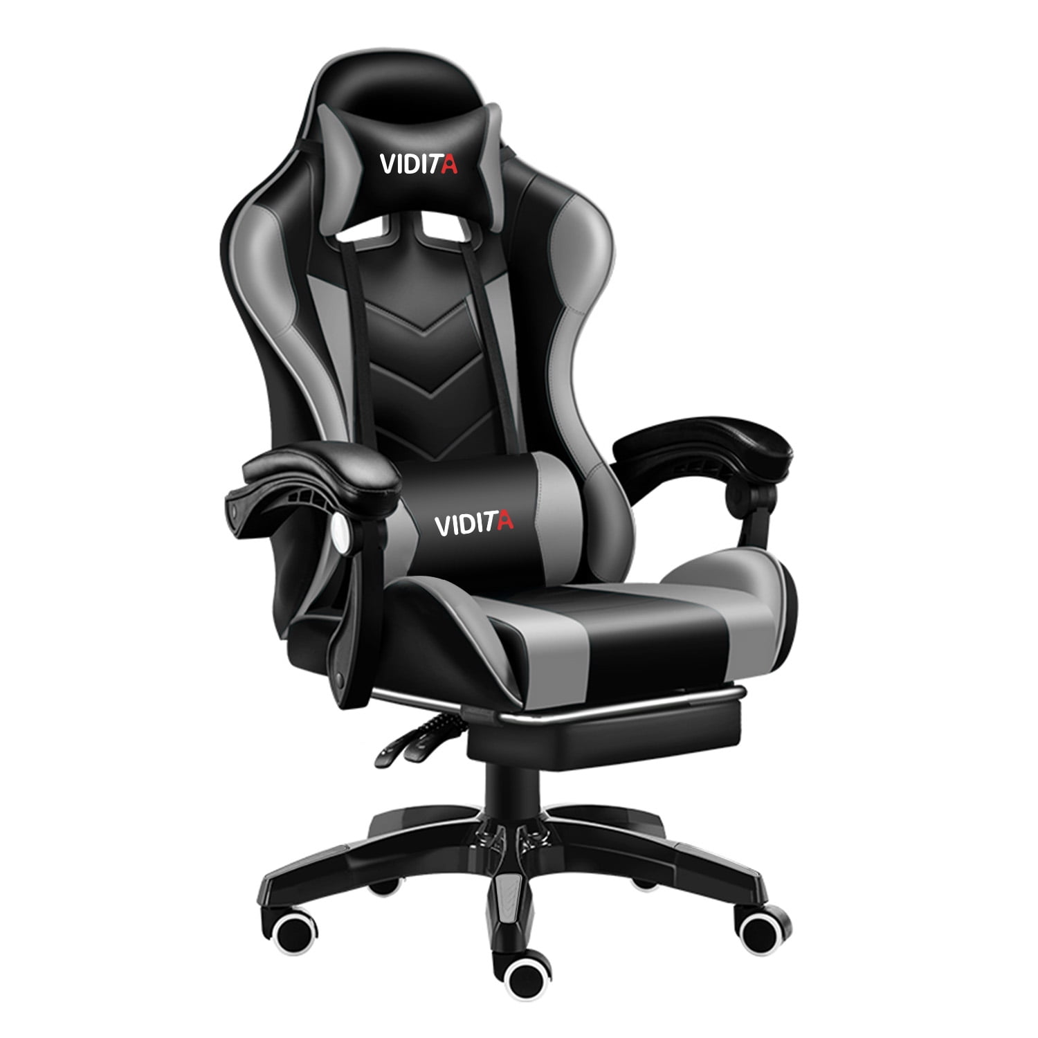 Vidita - Silla Gamer Gx2000 Reclinable Profesional Con Reposapiés-gris