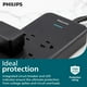 thumbnail image 2 of Protector Contra Sobretensiones Philips SPP9643B/37 7 Salidas 1500J Con USB, 2 of 3