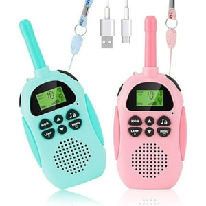 Veatool - Walkie - Talkie Para Niños, 2 Walkie - Talkies, 600 Mah De Batería, Con Linterna, 3 Kilómetros De Llamadas De Larga Distancia, Regalos De 3 A 12 Años Para Exteriores, Senderismo, Camping