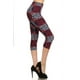thumbnail image 1 of Saronite Leggings Capri Cortos de Cintura Alta con Estampado Rojo y Blanco (para Mujer), 1 of 1