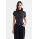 thumbnail image 1 of Polera Mujer Cuello Alto Con Aplicación Negro, 1 of 4