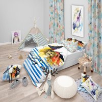 Milsleep - Designart 'Tigre Pirata Con Sombrero El Mar Me Llama' Juego De Cama Infantil Moderno -