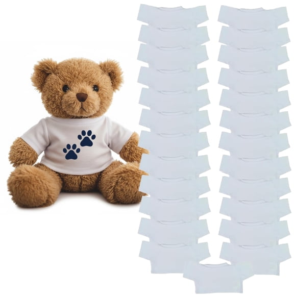 Camisetas para Osos de Peluche Get Ready Kids - Pack de 25, Blancas