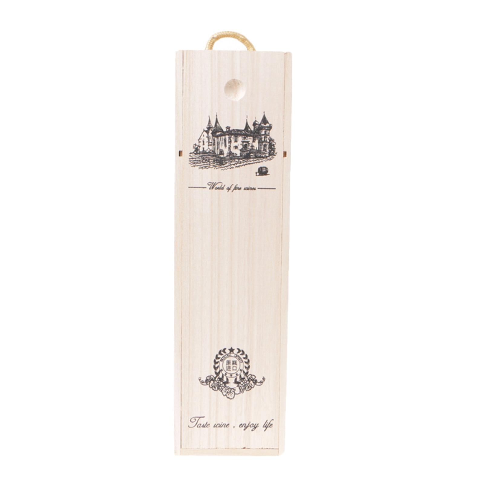 Magideal - Botella De Vino Caja De Madera Con Tapa Caja De Embalaje De Madera Caja De Transporte Decorativa Para Cumpleaños Boda Regalos De Inauguración