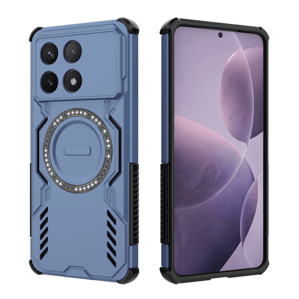 Funda FOXDOCK para Xiaomi Poco F6 Pro , magnética, resistente a golpes, con soporte, unisex, carga inalámbrica