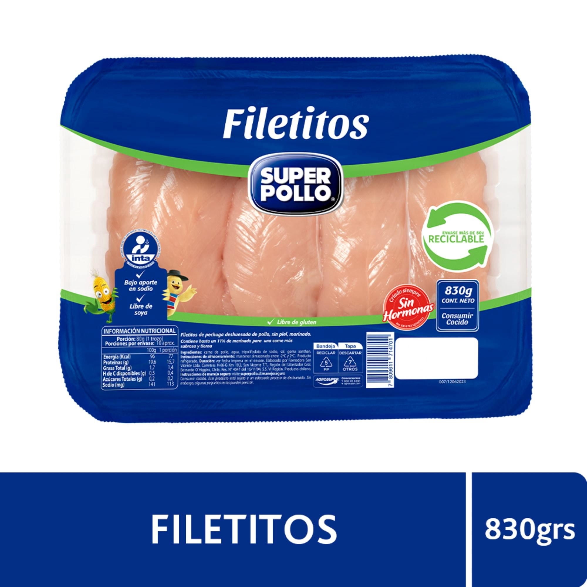 Pollo Filetitos Envasados 830 g Super Pollo