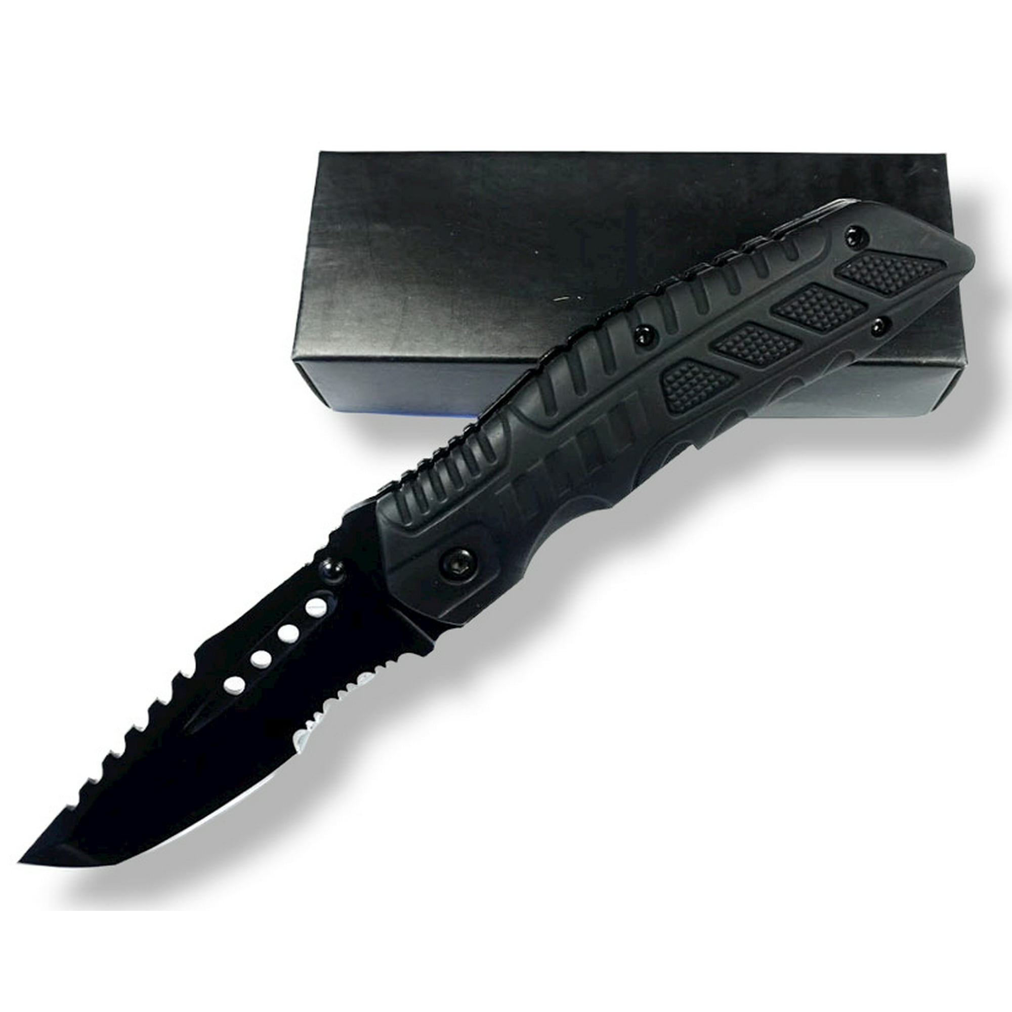 Genérico - Cuchillo Ops Black Sterling Con Pedernal Y Silbato Ai84 Navaja Corta Pluma Cuchillo Cortapluma