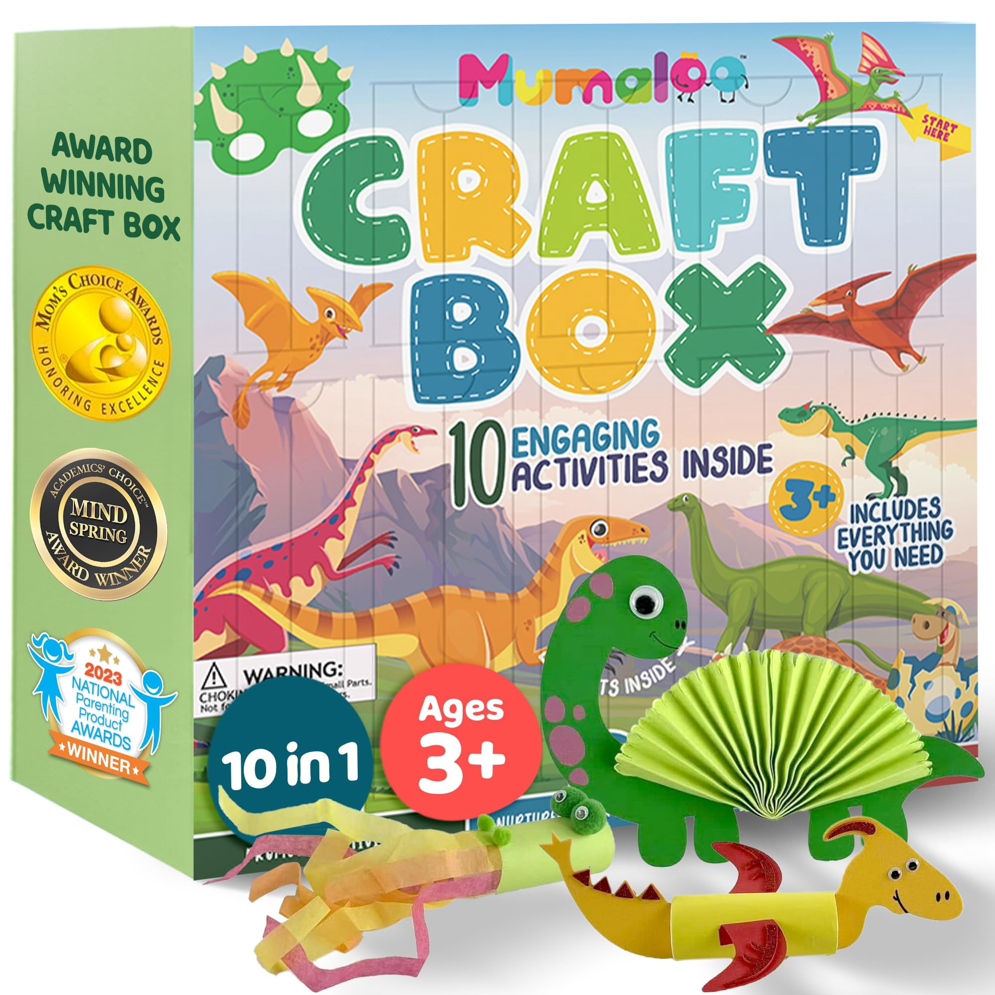 Craft Box Mumaloo Dinosaur Para 10 Niños De 4 A 8 Años, Artes Creativas