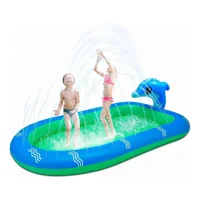 Center Web - Piscina Inflable 170X110X45Cm Dino Delfin Lanza Chorro Agua