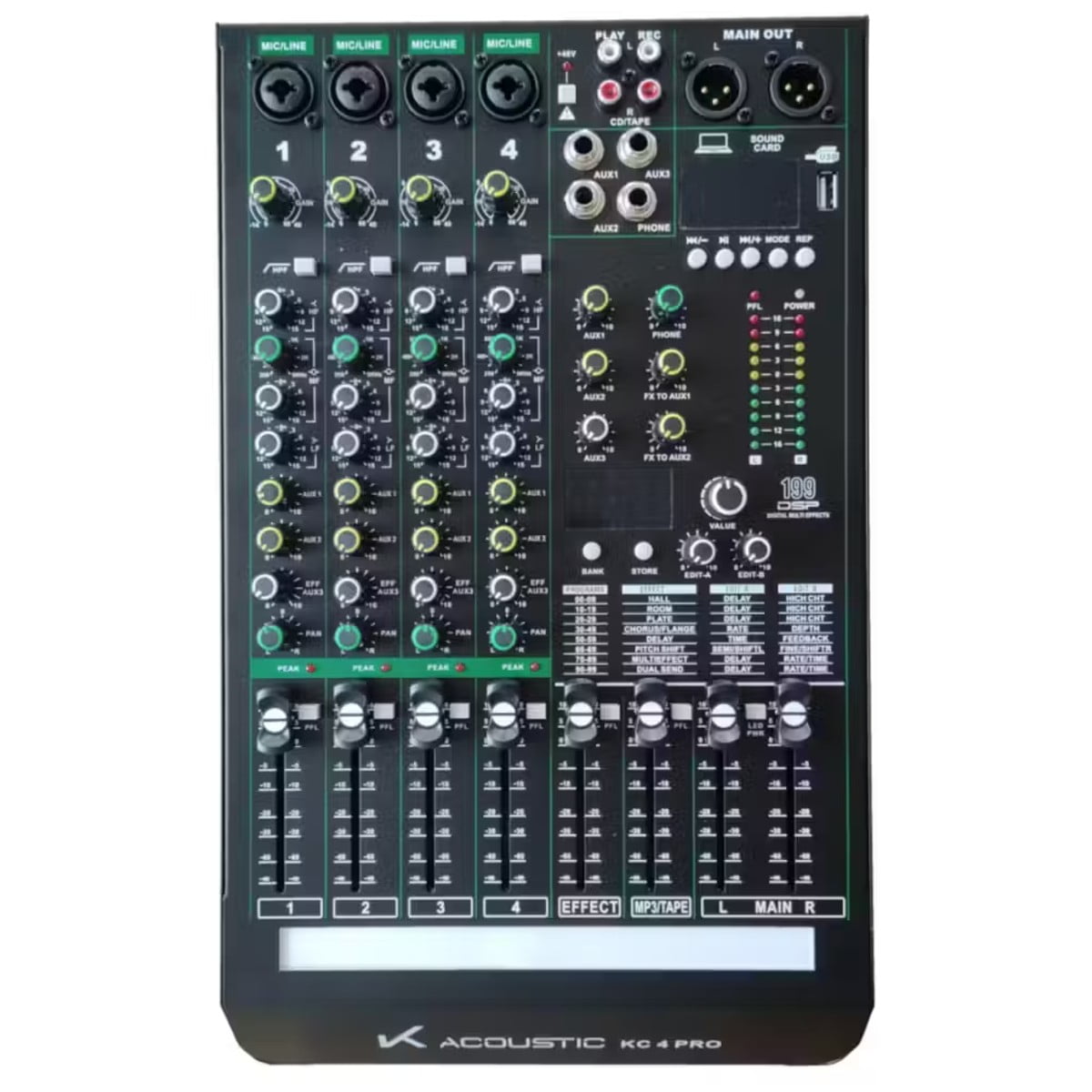 Mixer Mezclador Analogo Profesional K Acoustic Kc 4 Pro