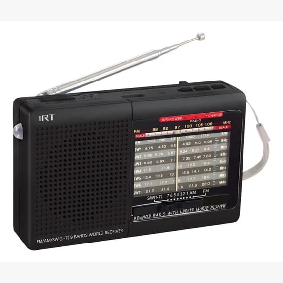 Radio Portatil Irt Am/fm/sw/usb/msd 9 Bandas