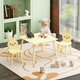 thumbnail image 1 of Kids Table and Chair Set with 2 Bunny Chairs, Children's Wooden Activity Table for Toddlers, Cute Animal Design Study Play Set for Playroom, Bedroom, Classroom - Cream Yellow, 1 of 3